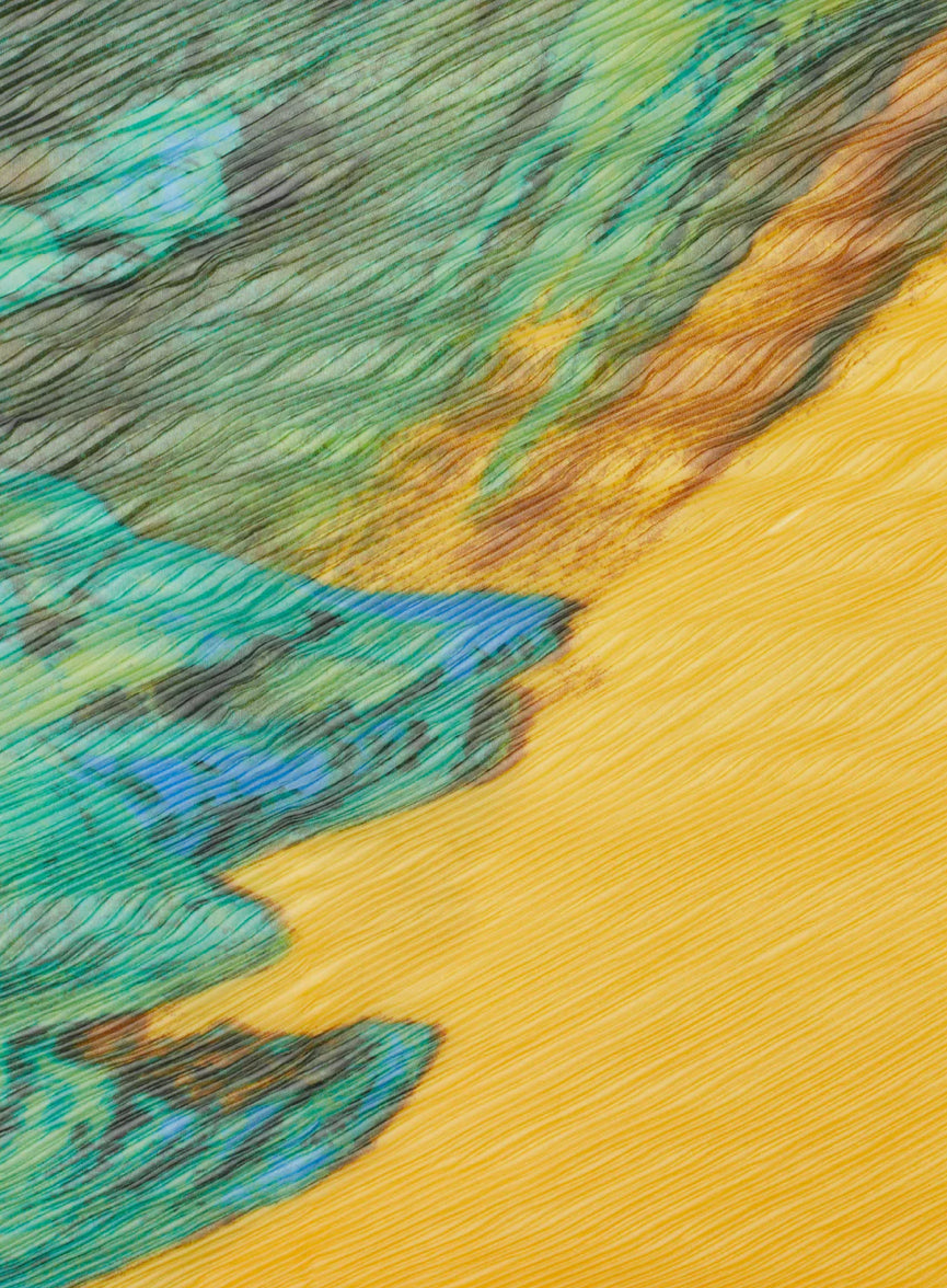 Sciarpa Plissè Giallo /Verde