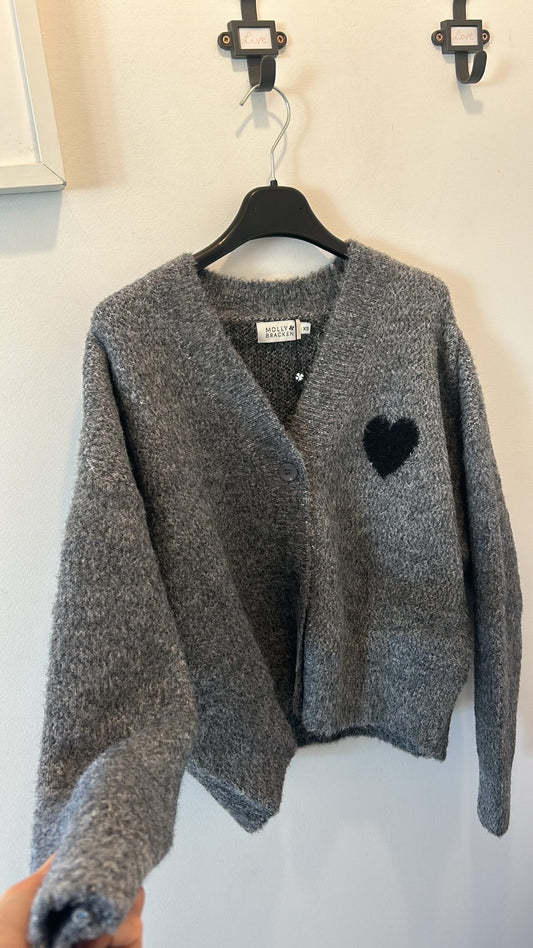 Cardigan Grigio Cuore