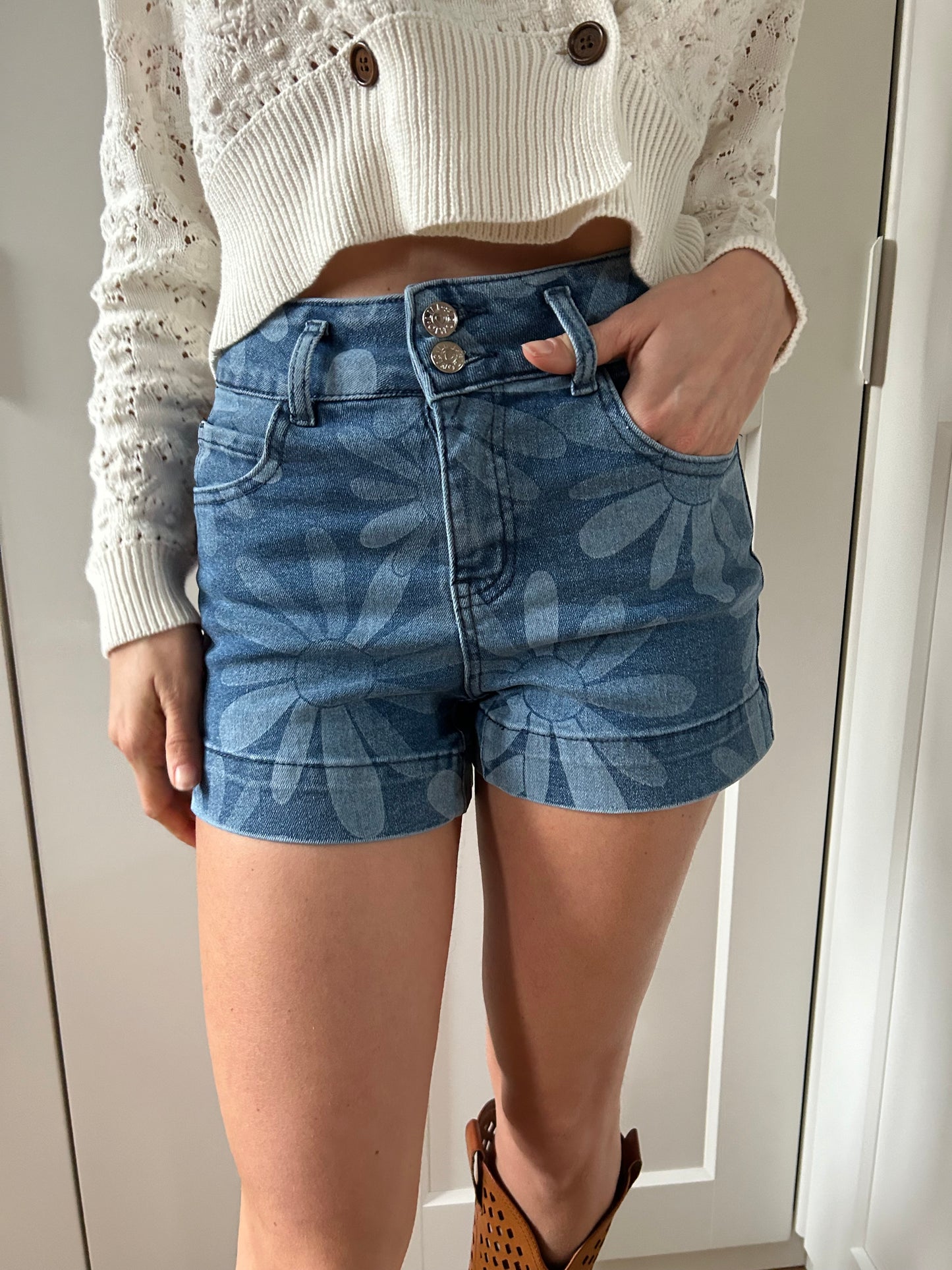 Shorts Jeans Fiori