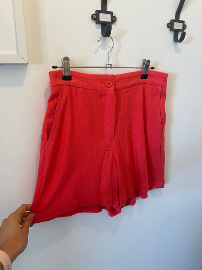 Shorts in lino e viscosa